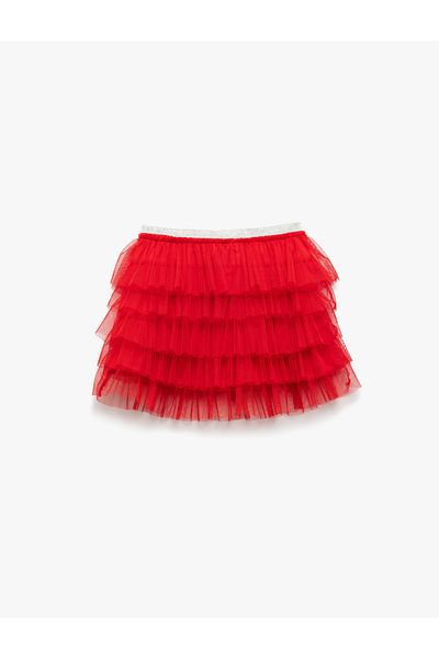 Koton Elastic Waist Layered Tulle Detailed Tutu Skirt