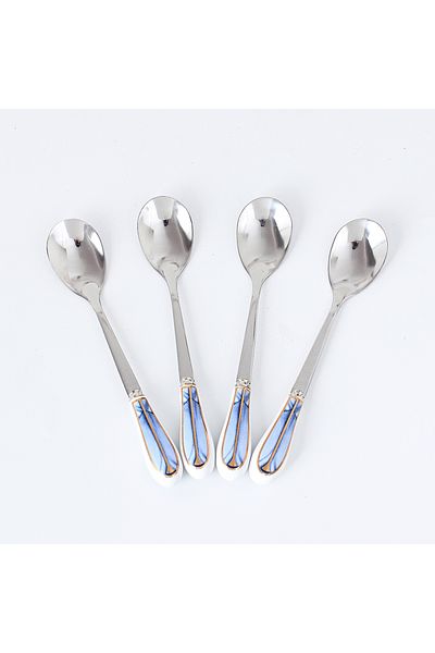 sharpdo European Stainless Steel Coffee Spoon Tea Spoon With Ceramic Handle