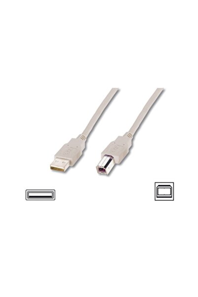 Assmann Digitus AK-300105-018-E 1,8m USB2.0 A(E)/B(E) bej kablo