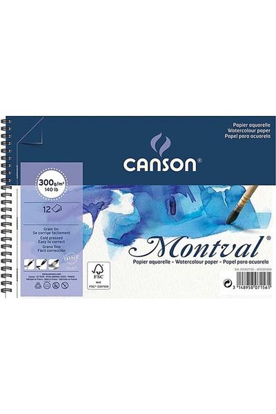 Canson Montval Water Color Block Spiral 12 Sheets 32X41 300g