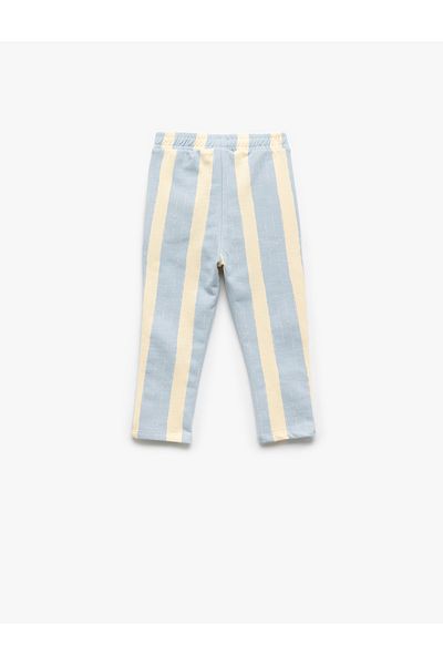 Koton Cotton Tie Waist Ribbon Striped Sweatpants