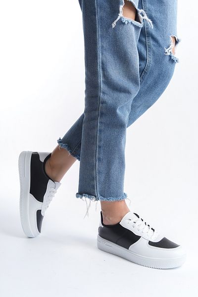 Moda Değirmeni Pantofi de damă alb-negru Md1003-101-0001_2059_39