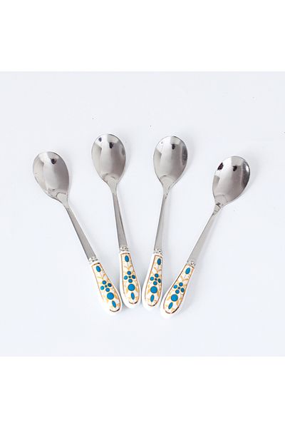 Shuer European Stainless Steel Coffee Spoon Tea Spoon With Ceramic Handle