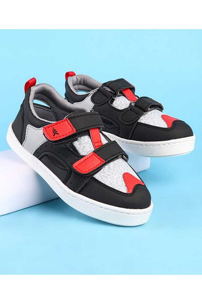 Pine kids Pine Kids Velcro Closure Casual Shoes - Red/Black