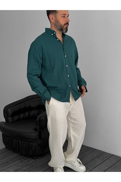 BYBASICMAN Dark Green Fresh Fabric Basic Shirt G-5138/12