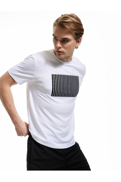 Koton Printed Regular Fit Crew Neck Short Sleeve Sports T-Shirt