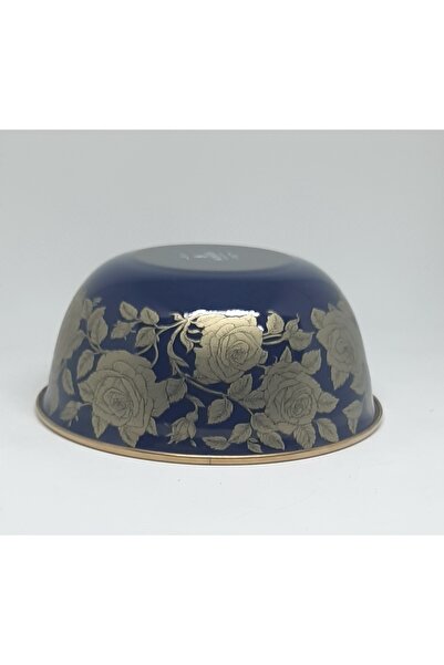 Avşar EMAYE EVİM 18 CM ÇAP 1250 ML LACİVERT GÜL EMAYE KASE