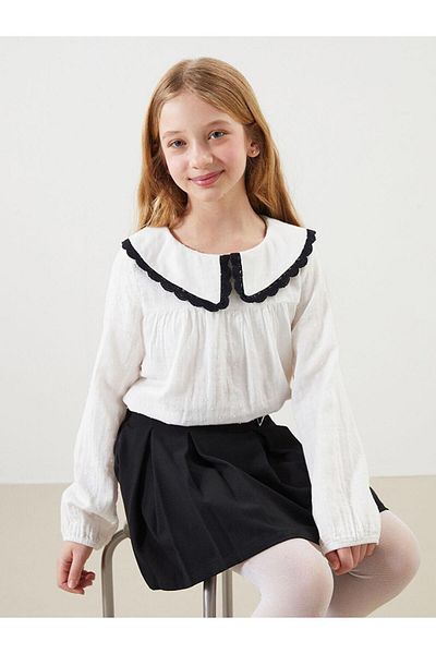LC Waikiki Dívčí halenka Lcw Kids Ecru Baby Collar