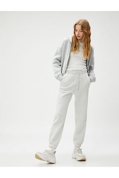 Koton Jogger Sweatpants - Elastic Waist and Lace-Up Pocket Detail