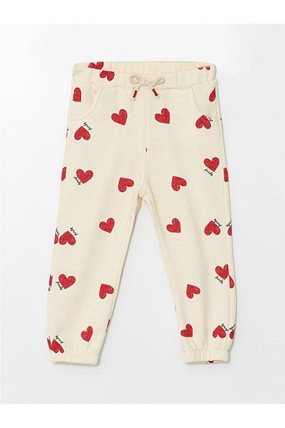 LC Waikiki Pantaloni de sport pentru fete cu talie elastică și imprimeu gros (W4)