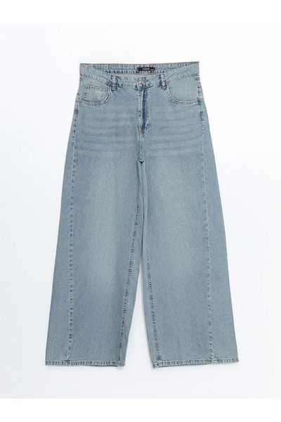 LC Waikiki Pantaloni de damă în jean Wideleg