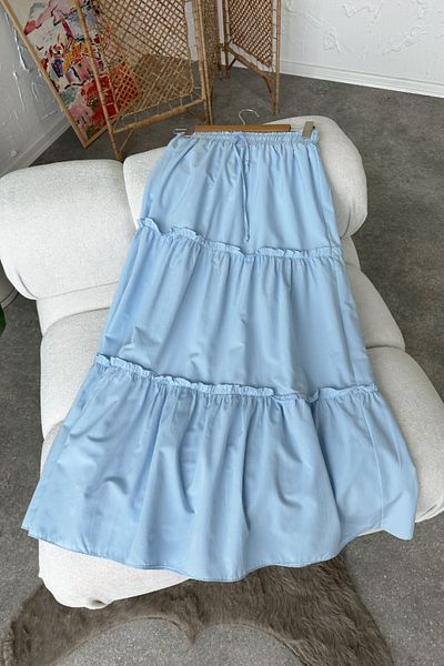Poliyance Beryl Light Blue Layered Skirt