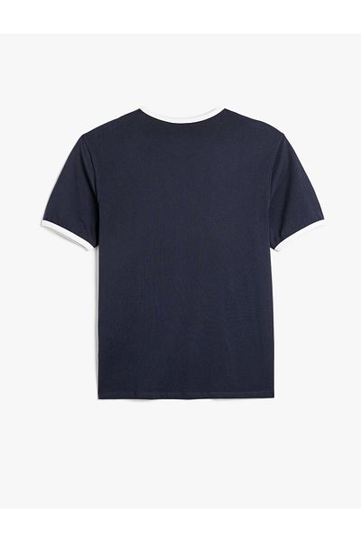 Koton Crew Neck Short Sleeve Cotton Ribbed Slim Fit T-Shirt