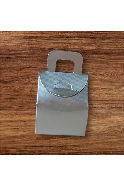 heppack Çanta Gümüş Gri Kutu Lokum Kutusu Kına Kutusu 5,5x6,5x4 Cm Paket 25 L...
