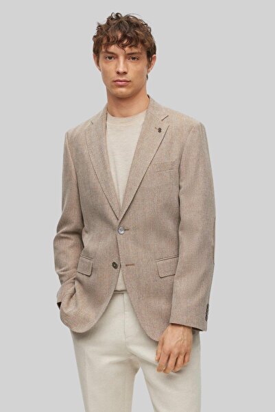 BOSS Hutson Elbow Erkek Blazer Bej