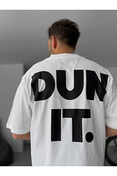 BYBASICMAN White Dun It Printed Oversize T-Shirt C-060