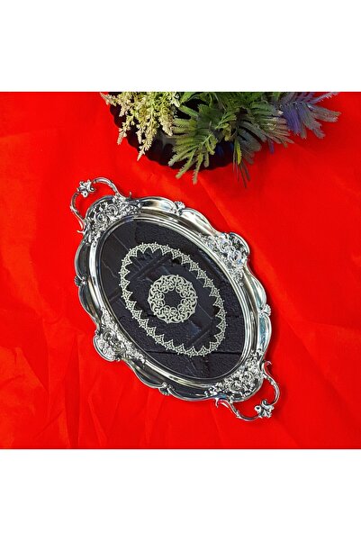 Le Atölye Elyasa Aynalı Tepsi Gümüş 52x32cm