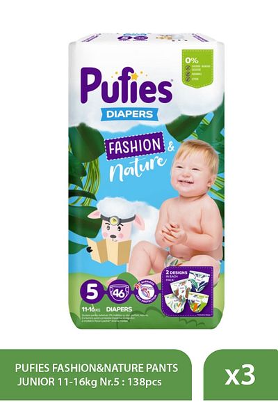 Pufies Pantaloni Fashion&nature Junior 11-16kg: 46 buc, Nr. 5 X 3 buc