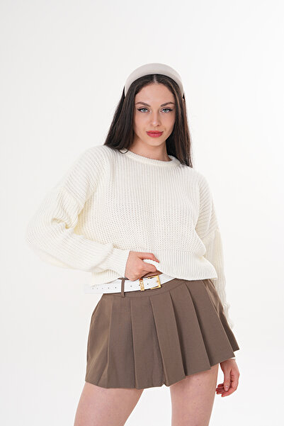 GND Crew Neck White Crop Sweater