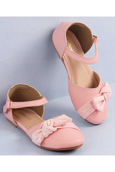 Pine kids Pine Kids Bow Applique Ballerinas with Velcro Closure - Pink
