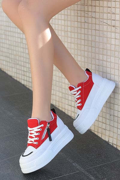 kajal ayakkabı Frm 103 Zipper Detailed High Sole Sports Shoes