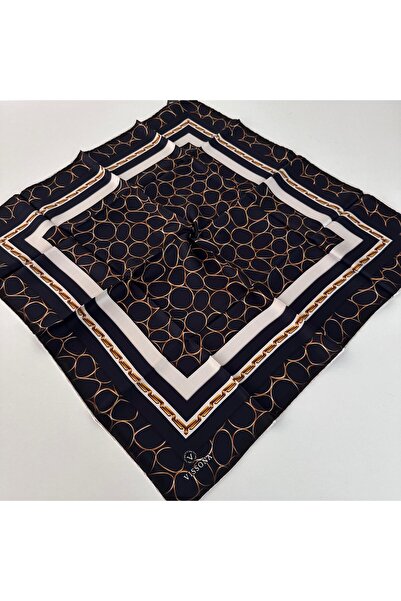 Vissona Шовковий шарф з твілу, темно-синій IPK1605