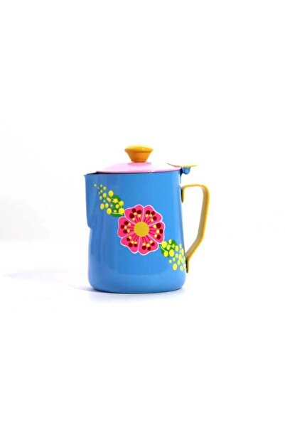 DEDEMİN EMAYELERİ MAVİ ÇİÇEK KAHVE DEMLİĞİ