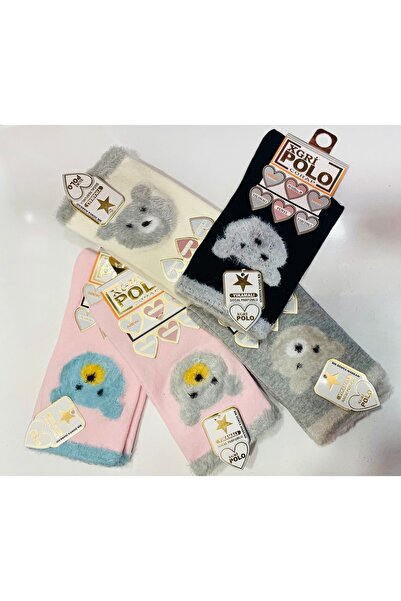 Özeren Çorap Плюшени фланелени чорапи с мечешки мотиви, подходящи за пране, к...