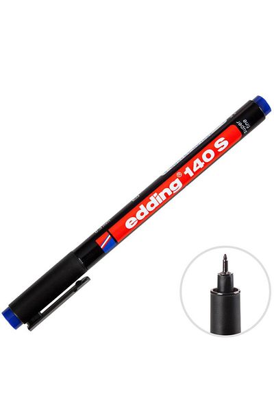 Edding 0.3 mm Blue Acetate Pen - Permanent S Series 140S (Box of 10)