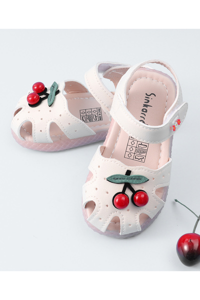 Mark & Mia Mark & Mia Cherry Applique Peep Toe Shoes - White