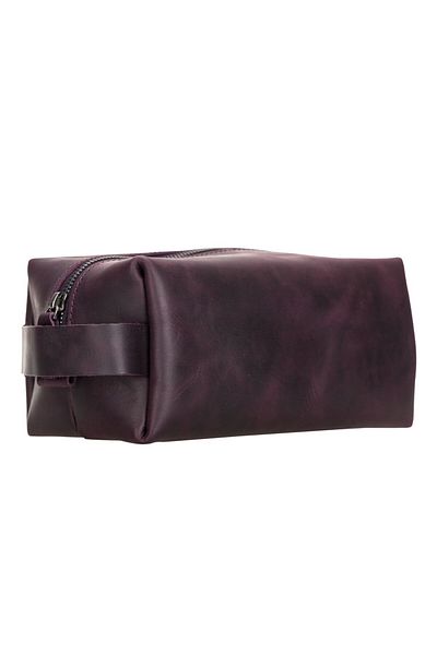 PLM Purple Leather Travel and Care Bag - Size X, Model Aa7