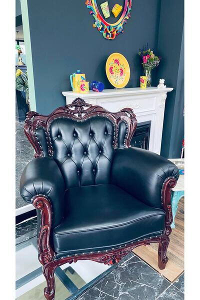 DEDEMİN EMAYELERİ Özel Tasarım Antika Gerçek Deri Koltuk