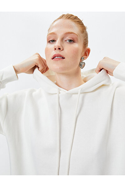 Koton Hanorac cu glugă din bumbac - Buzunar cangur și mâneci lungi