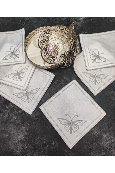 Çt Çeyizci Tekstil Sunumluk Peçete, Kokteyl Peçetesi, Kahve Yanı Sunumluk, Bardak Altlığı 6 Adet Sunum Peçetesi