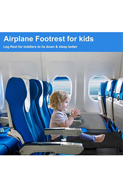 Yelajoy Toddler Travel Bed,Airplane Travel Essentials Kids, Portable Toddler Bed,for Toddlers (Black)