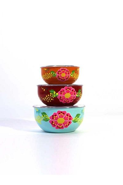 DEDEMİN EMAYELERİ 14-16-18 cm Length Hand Painting Storage Container