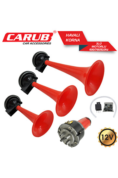 Carub Korna 12V 3Lü Havali Motorlu