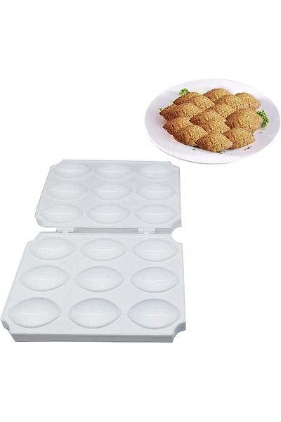 fulina 9 Grids Meatball Maker Mold, DIY Mould Kitchen Cooking Tools, for Making Fried Kibbeh