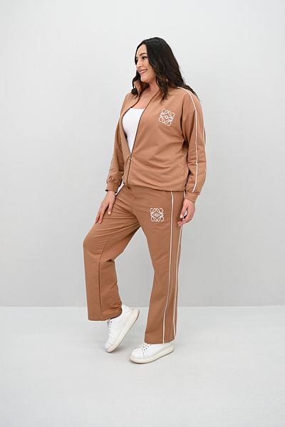 Koza Butik Γυναικείο σετ αθλητικής φόρμας μεγάλου μεγέθους με φερμουάρ δύο κλωστών 8152-25-1