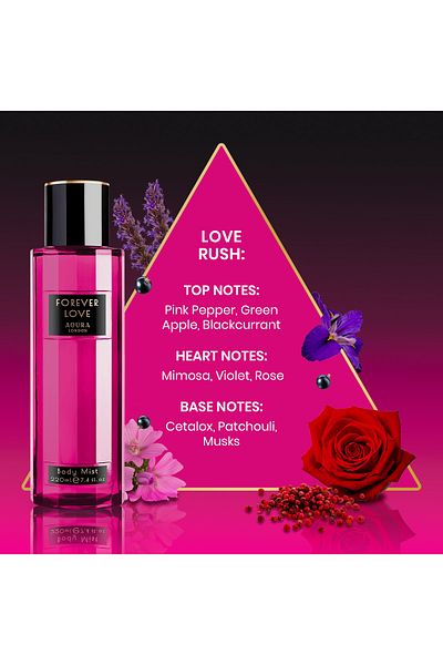 Aoura London Womens Forever Love 220ml Body Mist Fragrance Spray
