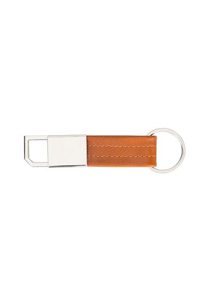 PLM Leather Keychain Bkr16 Rst2 Tan