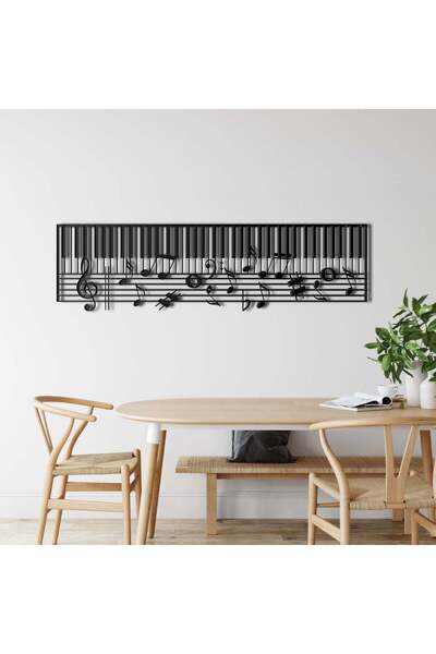 Dekadron Notalı Piyano Metal Duvar Dekoru
