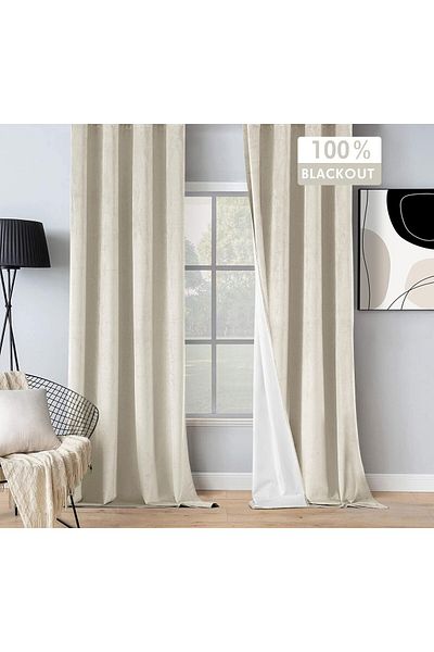 Pyramid Home Beige Color Blackout Blackout Curtain Thermal Layer Single Wing