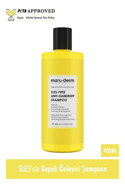 Maru.Derm 400 ML Sulfate-Free Shampoo - Effective Against Dandruff, Normal/Oily Hair, Sulfate Free, Salt-Free, Vegan