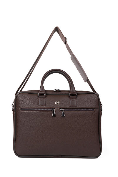 deridense 13"-14.6" Inch Unisex Laptop and Briefcase - Brown
