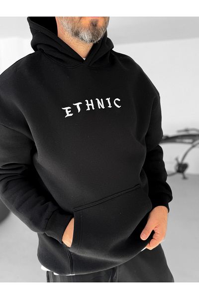 BYBASICMAN Black Ethnic Patchli Hooded Sweat B-2021