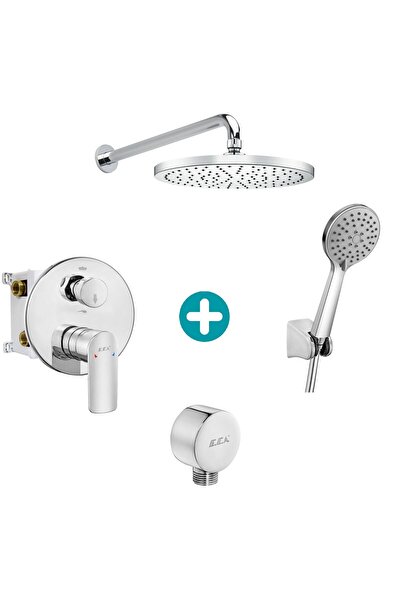 Eca Lia Yuvarlak Ankastre Gömme Banyo Bataryası Duş Seti Tüm Parçalar Dahil