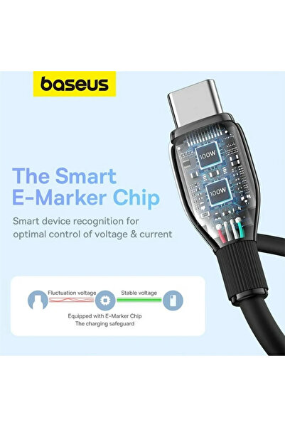 Baseus Pudding Series Fast Charging Cable Type-C to Type-C 100W 1.2m Cluster Black