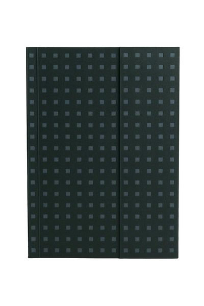 Paper-Oh Quadro Black on Grey B6 Unlined Wrap Closure 112 Pages 100gsm Notebook (Pack of 2)