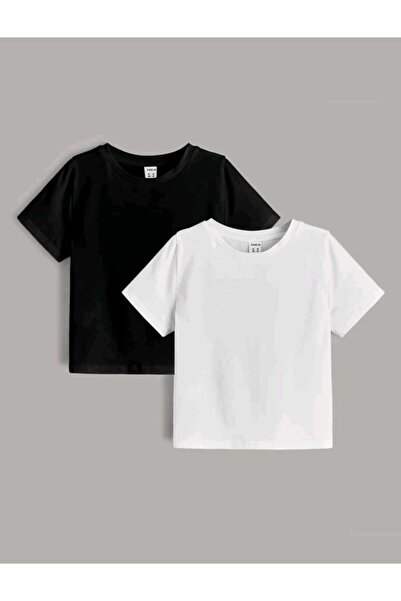 FAVORİST Πολλαπλά πακέτα Παιδικό βαμβακερό καλοκαιρινό μπλουζάκι με λαιμόκοψη